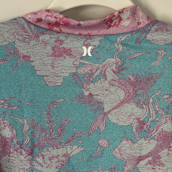 LoveShackFancy x Hurley Under The Sea Cropped Mesh Bomber Jacket Cover Up - Picture 9 of 16